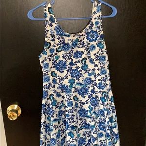 Blue floral swing dress